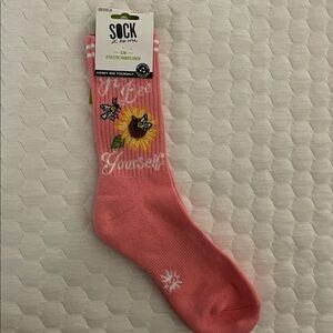 Pink Sunflower Crew Socks - Sock it to Me